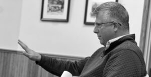 Jon Kilgore, interim superintendent of the Paxton-Buckley-Loda school district, speaks Tuesday, Nov. 18, at Paxton City Hall. Will Brumleve/Ford County Chronicle